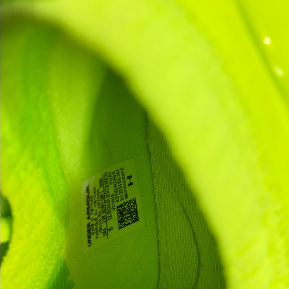 Under Armour Fluorescent Lime Running Shoe size #5
